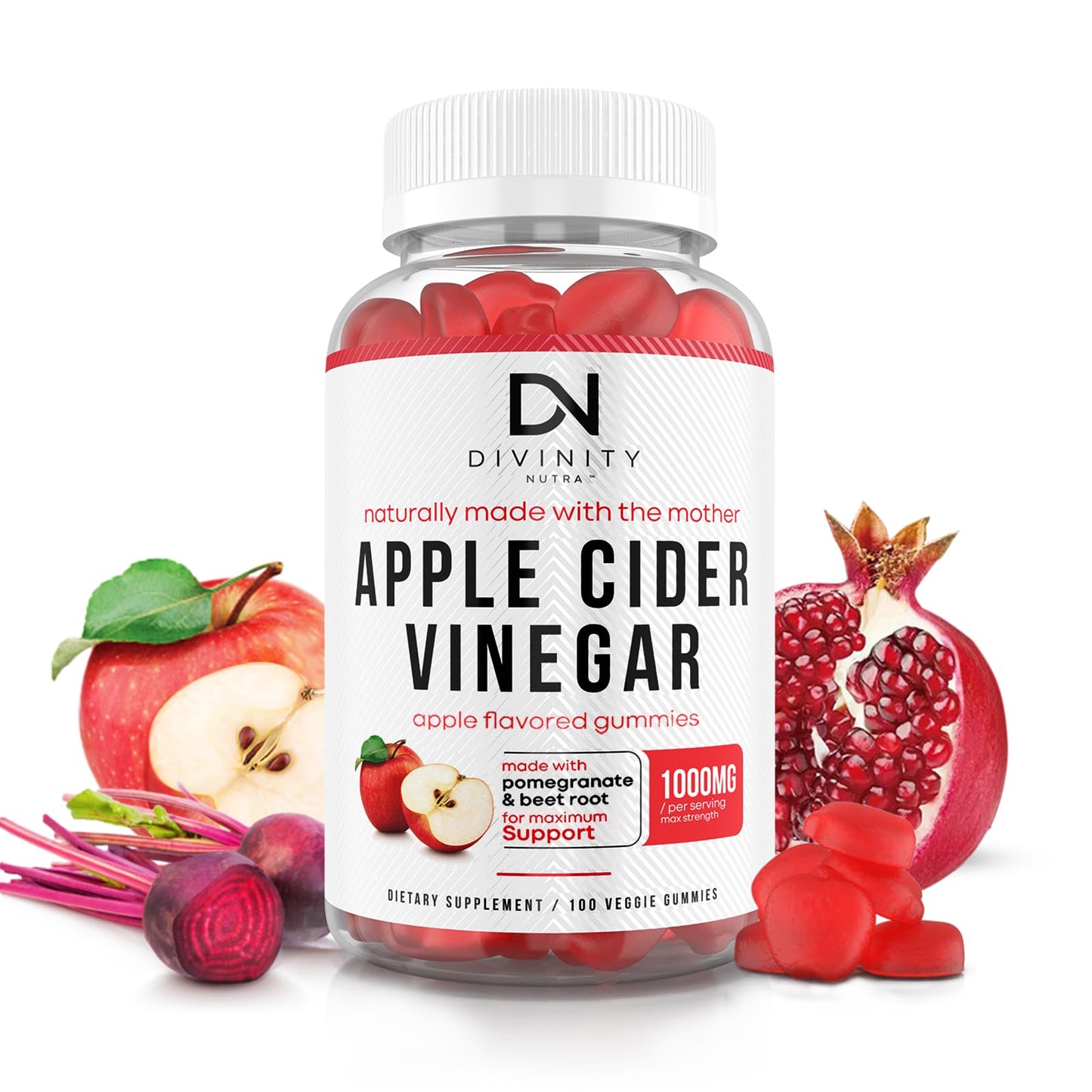 Keto ACV Gummies 1000mg – Apple Cider Vinegar Gummies with The Mother, B12 & B6 for Daily Wellness